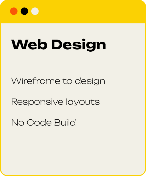 Web Design Services Wireframe to design Responsive layouts No Code Build