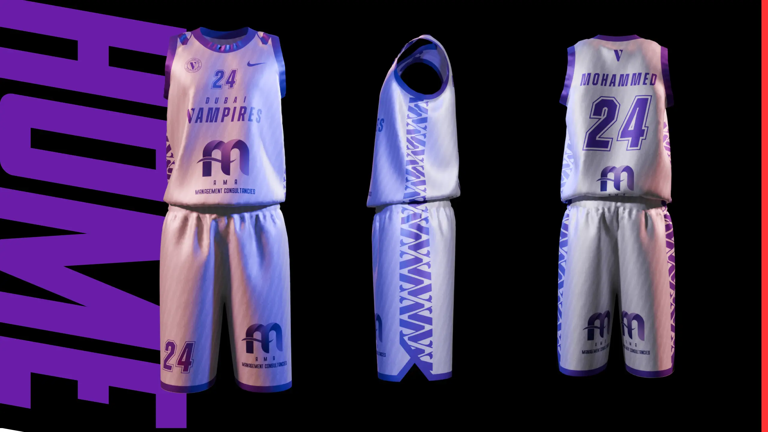 Dubai Vampires Branding and Visual Identity Basketball Jersey Design