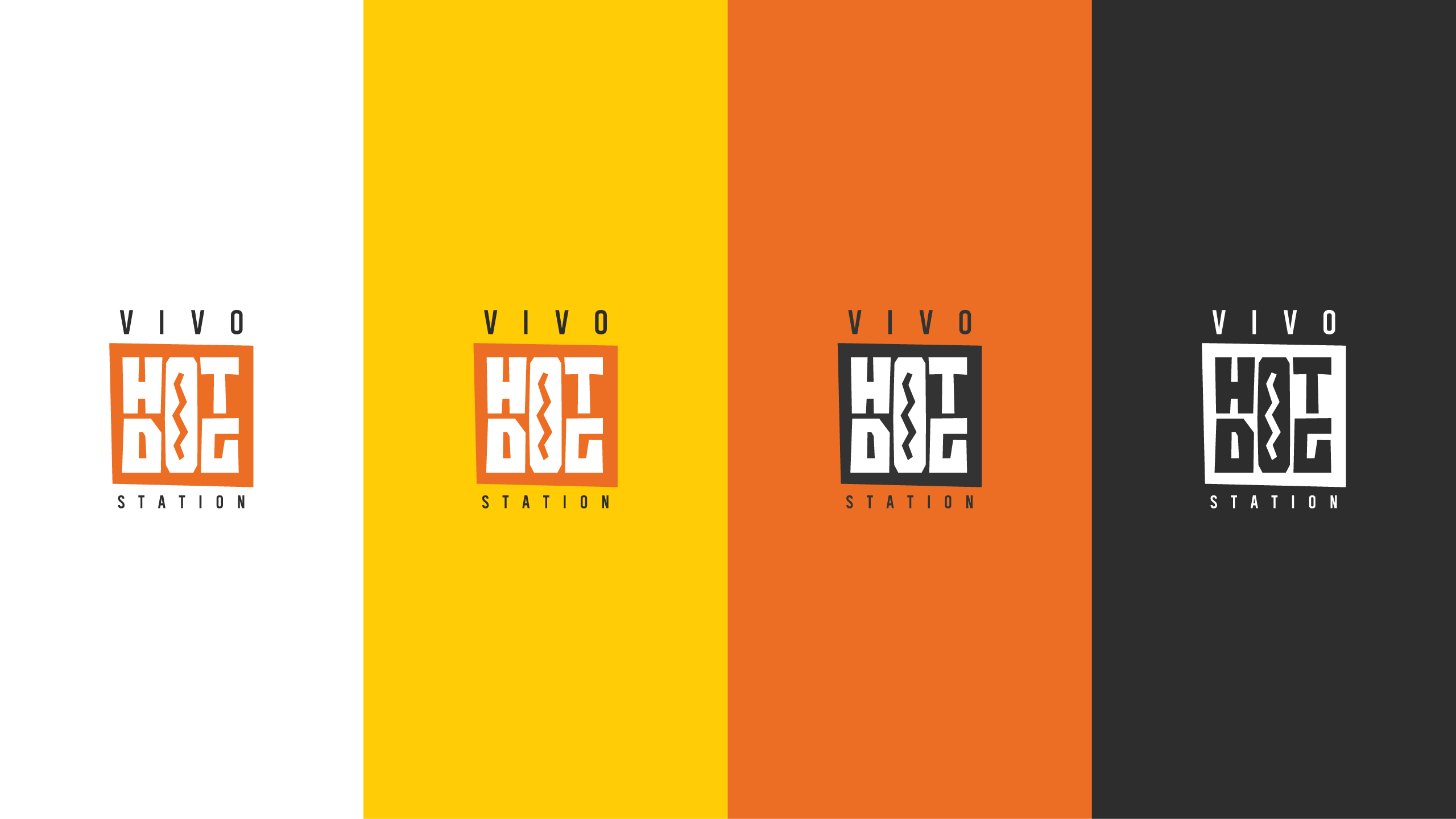 VIVO Hot Dog Station Branding Case Study Logo on colors