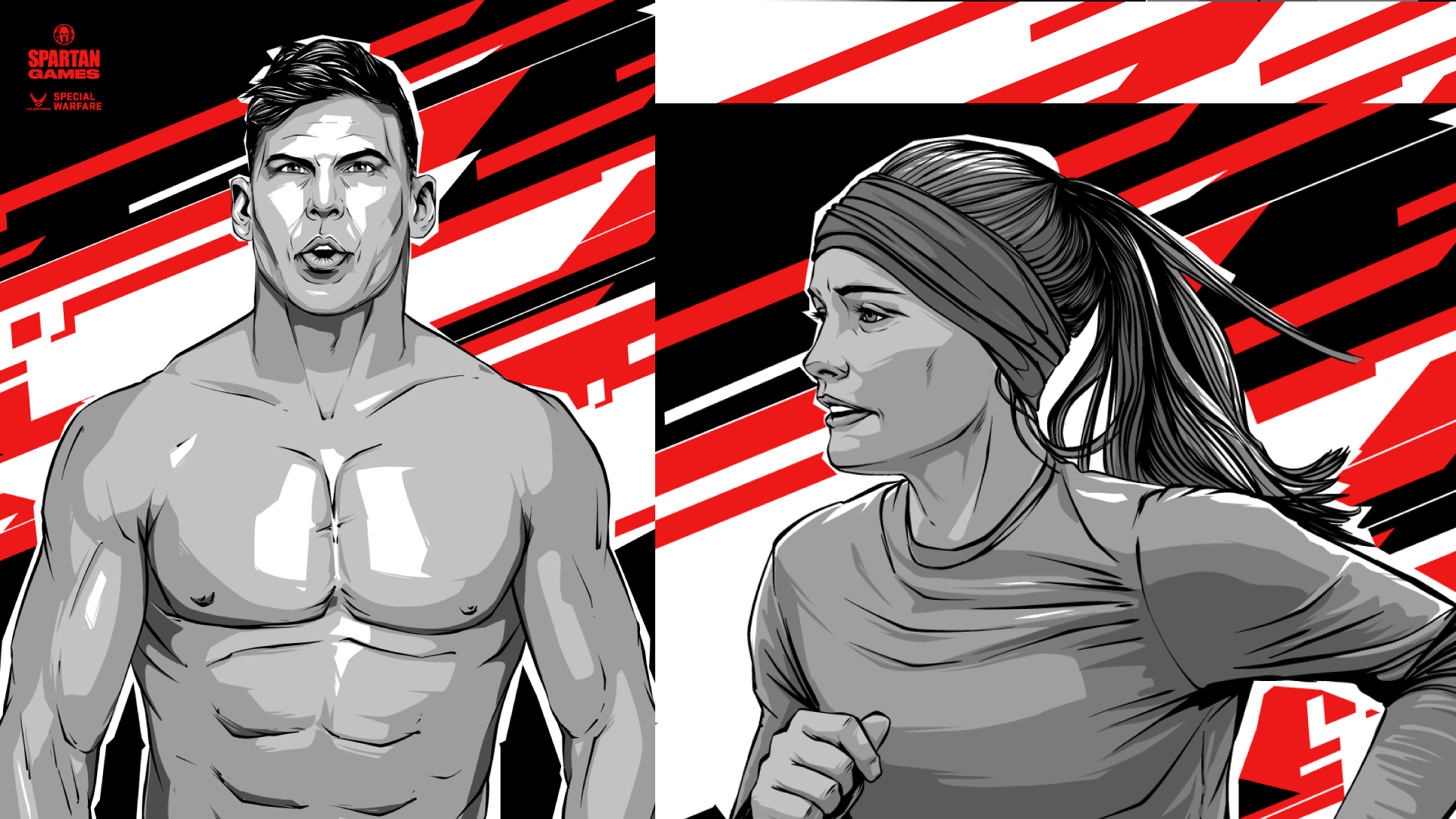 Spartan Games Key Visual Illustrated Athletes